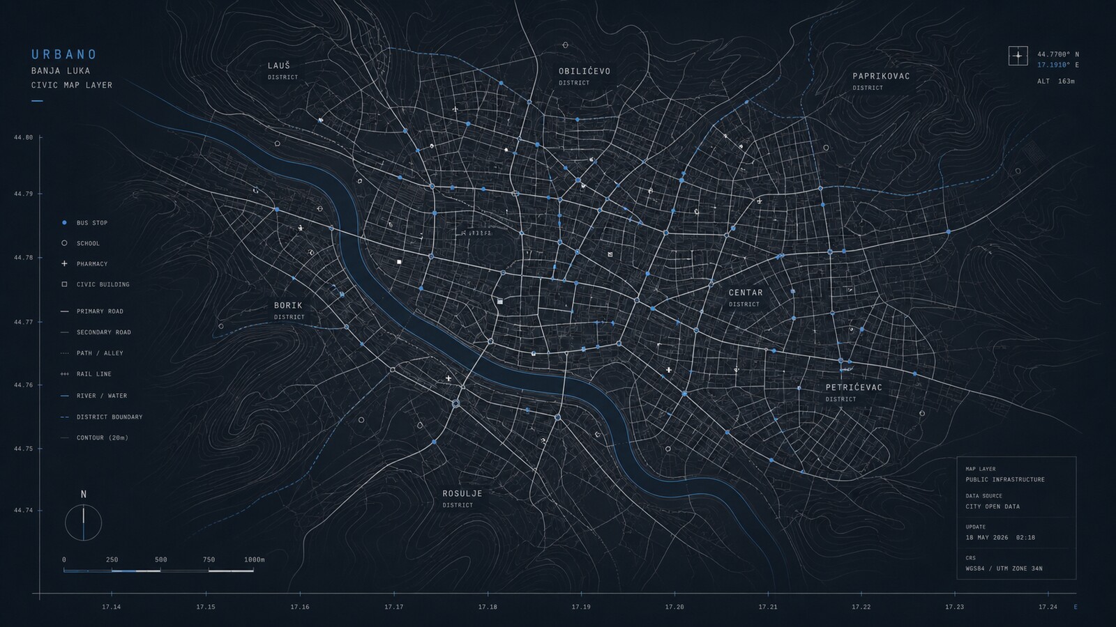 Banja Luka mapped as a civic infrastructure layer