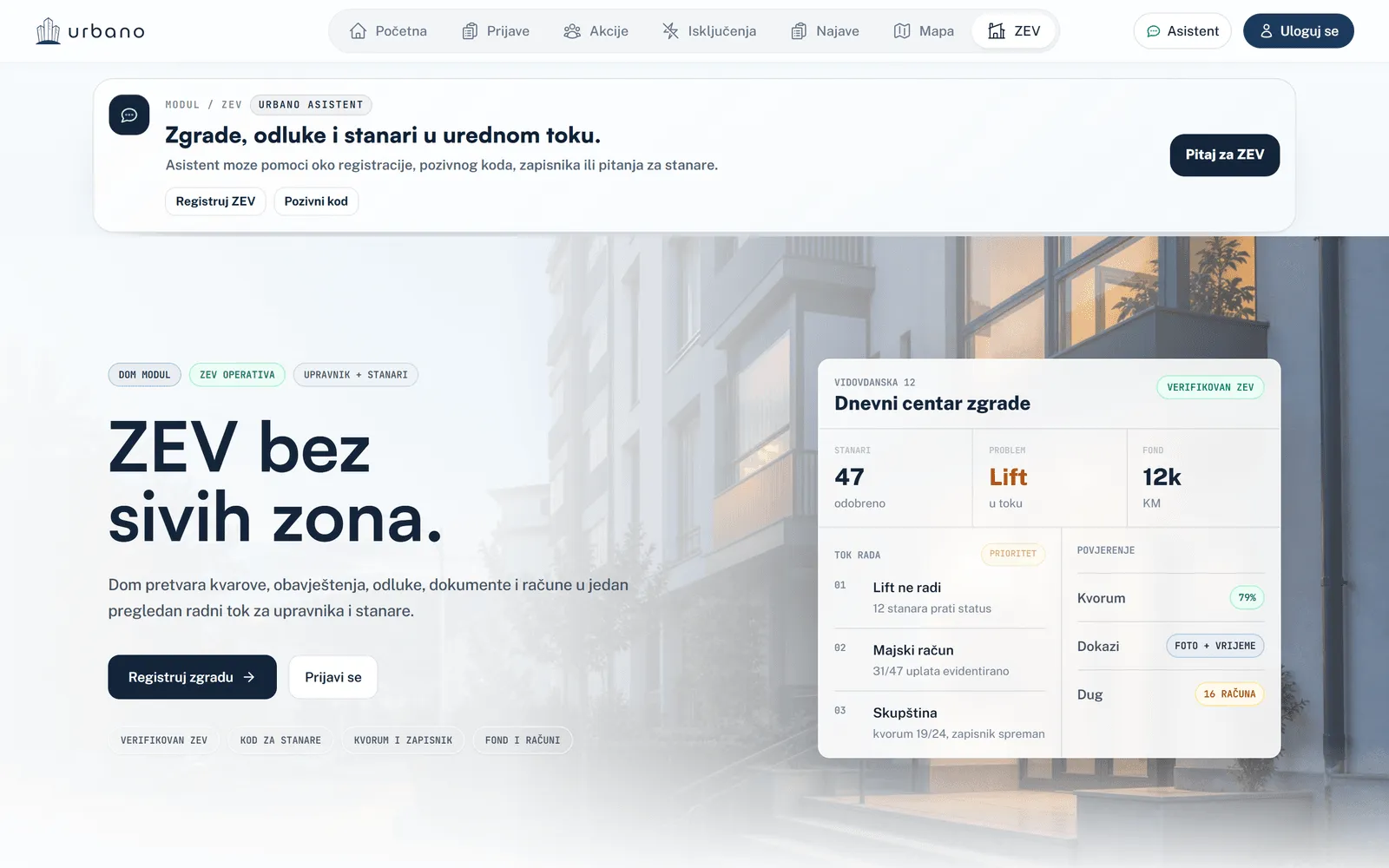 Citizen app — building / ZEV management