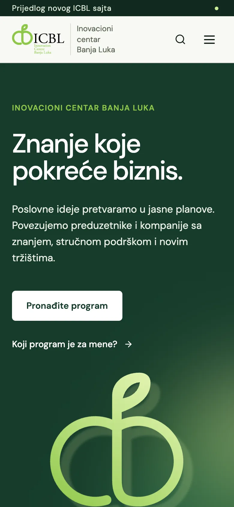 Izbor programa na telefonu.