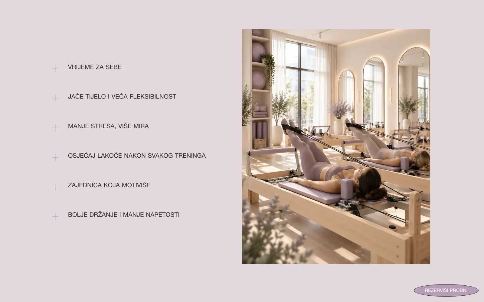 Training programmes in the pilates-studio concept.