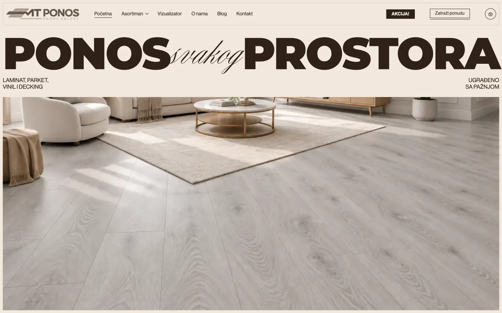The redesign proposal, introduced through a living space.