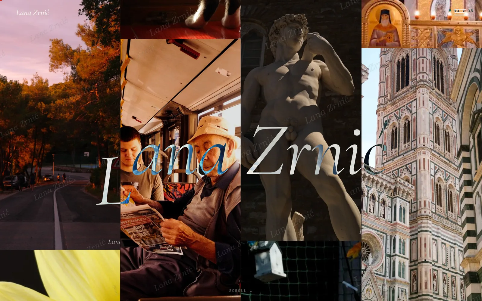 lanaz.art — parallax hero title