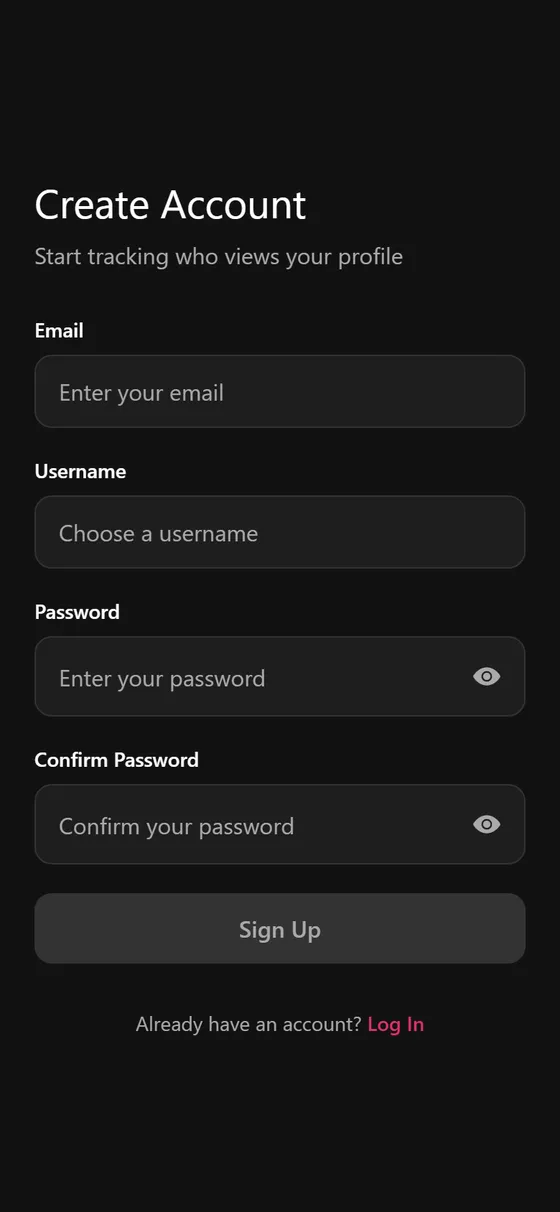 WhoWatching — sign up